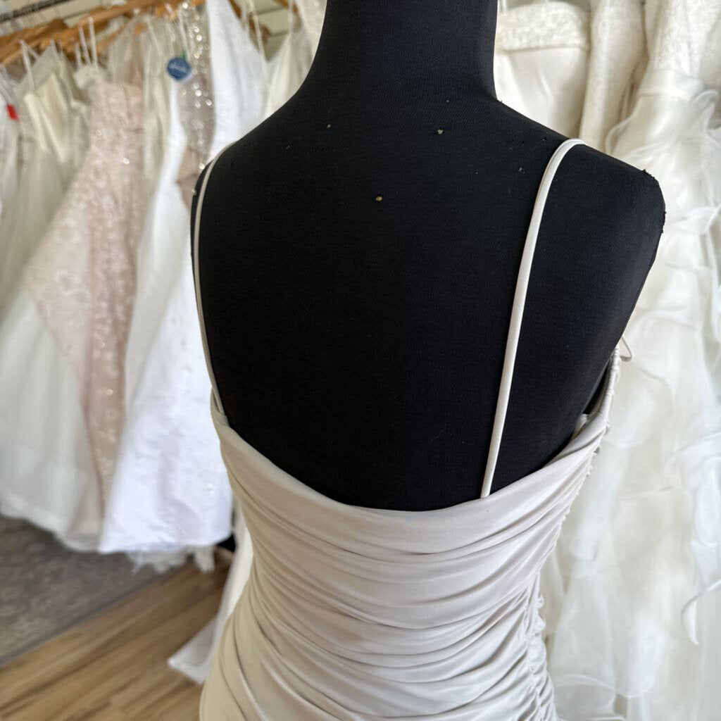 Mignon Ruched Stretch Long Formal Dress 2
