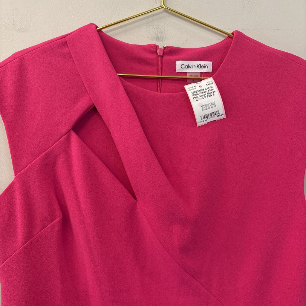 Calvin Klein Pink Short Sleeve Dress 8