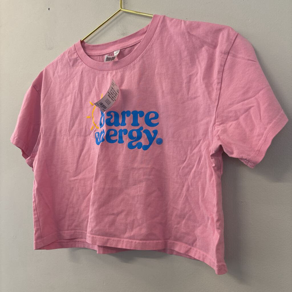 As Colour Pink Cropped 'barre energy' Graphic Tee Medium