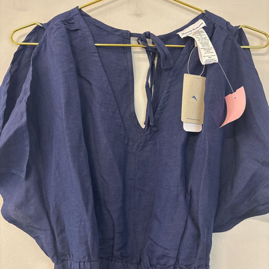 Tommy Bahama Navy Linen Short Sleeve Dress Medium