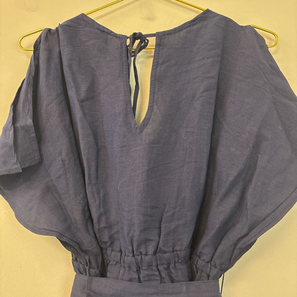 Tommy Bahama Navy Linen Short Sleeve Dress Medium