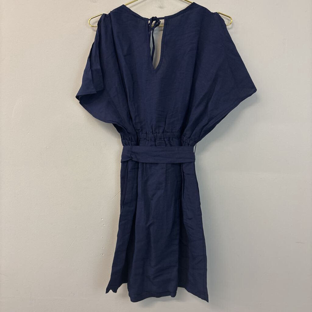 Tommy Bahama Navy Linen Short Sleeve Dress Medium