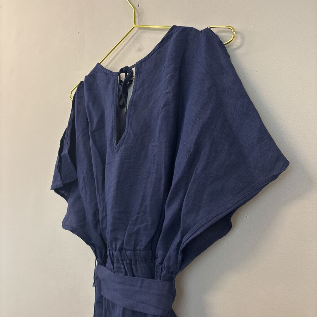 Tommy Bahama Navy Linen Short Sleeve Dress Medium