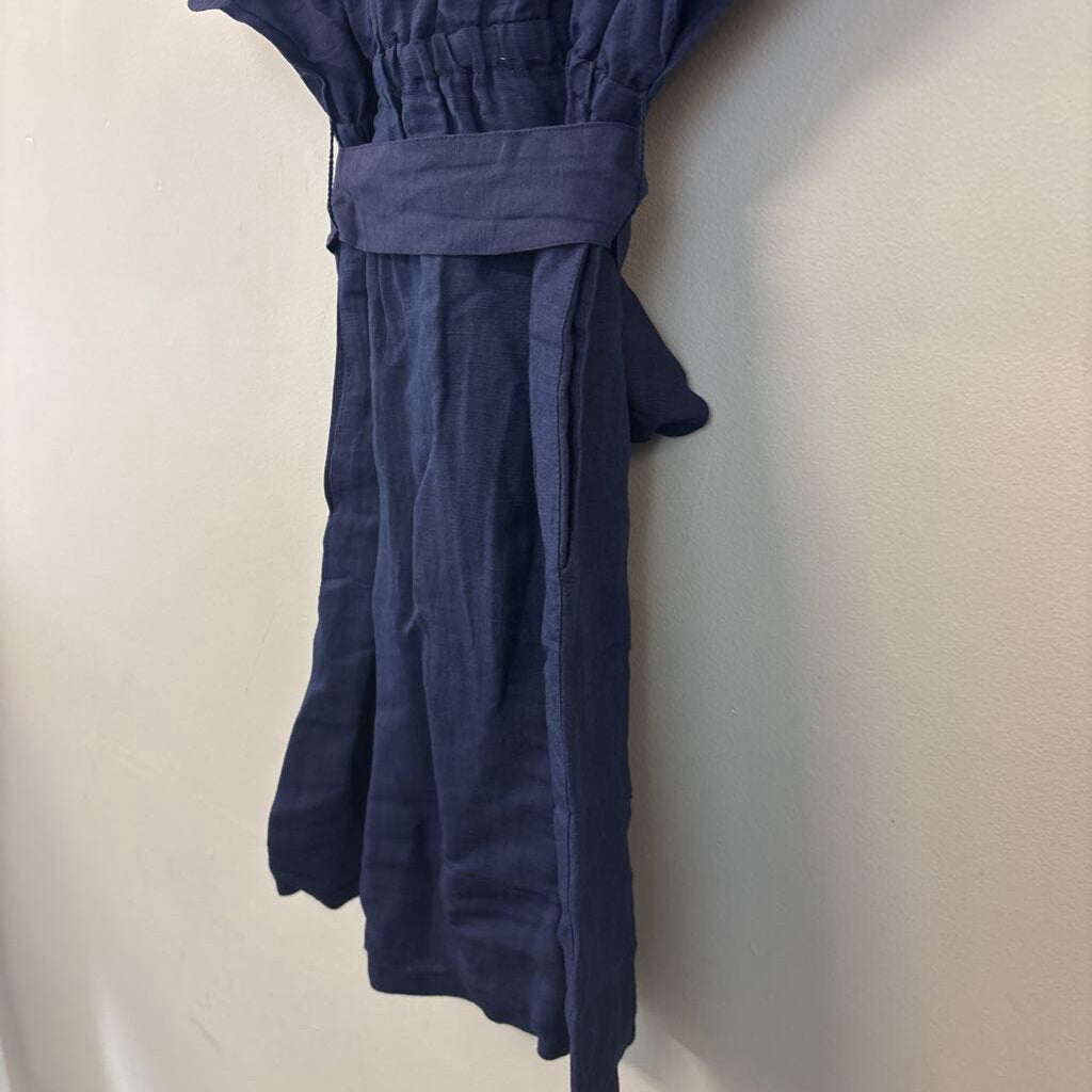 Tommy Bahama Navy Linen Short Sleeve Dress Medium