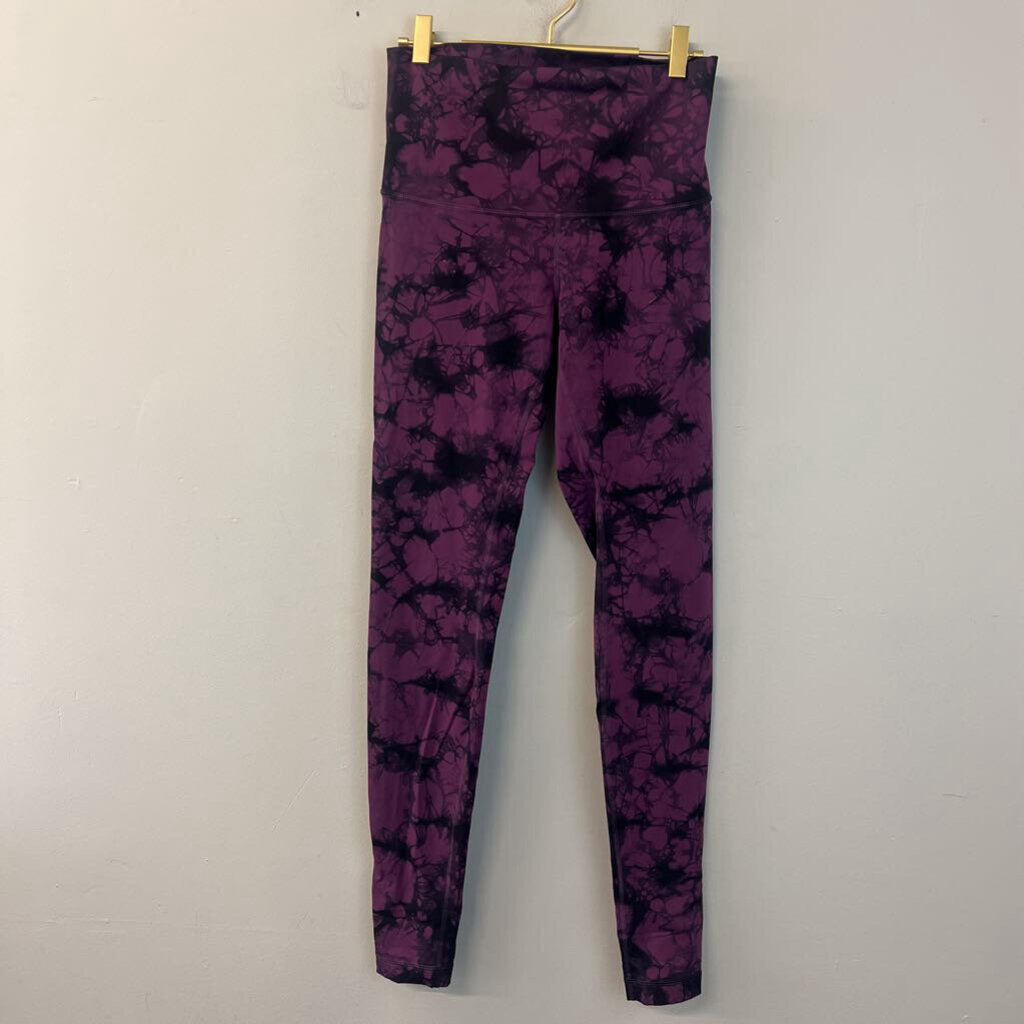 Lululemon Purple/ Black Print Full Length Leggings 8