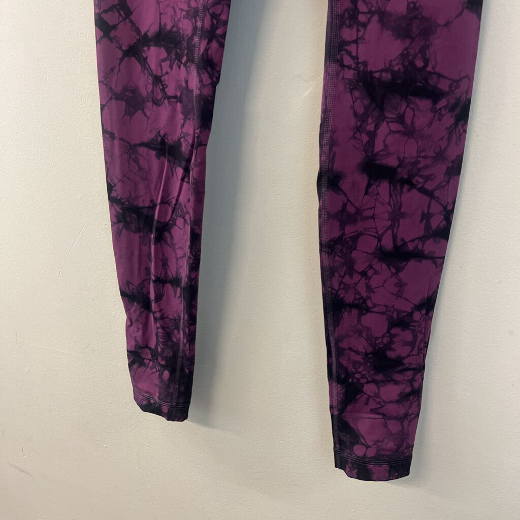 Lululemon Purple/ Black Print Full Length Leggings 8