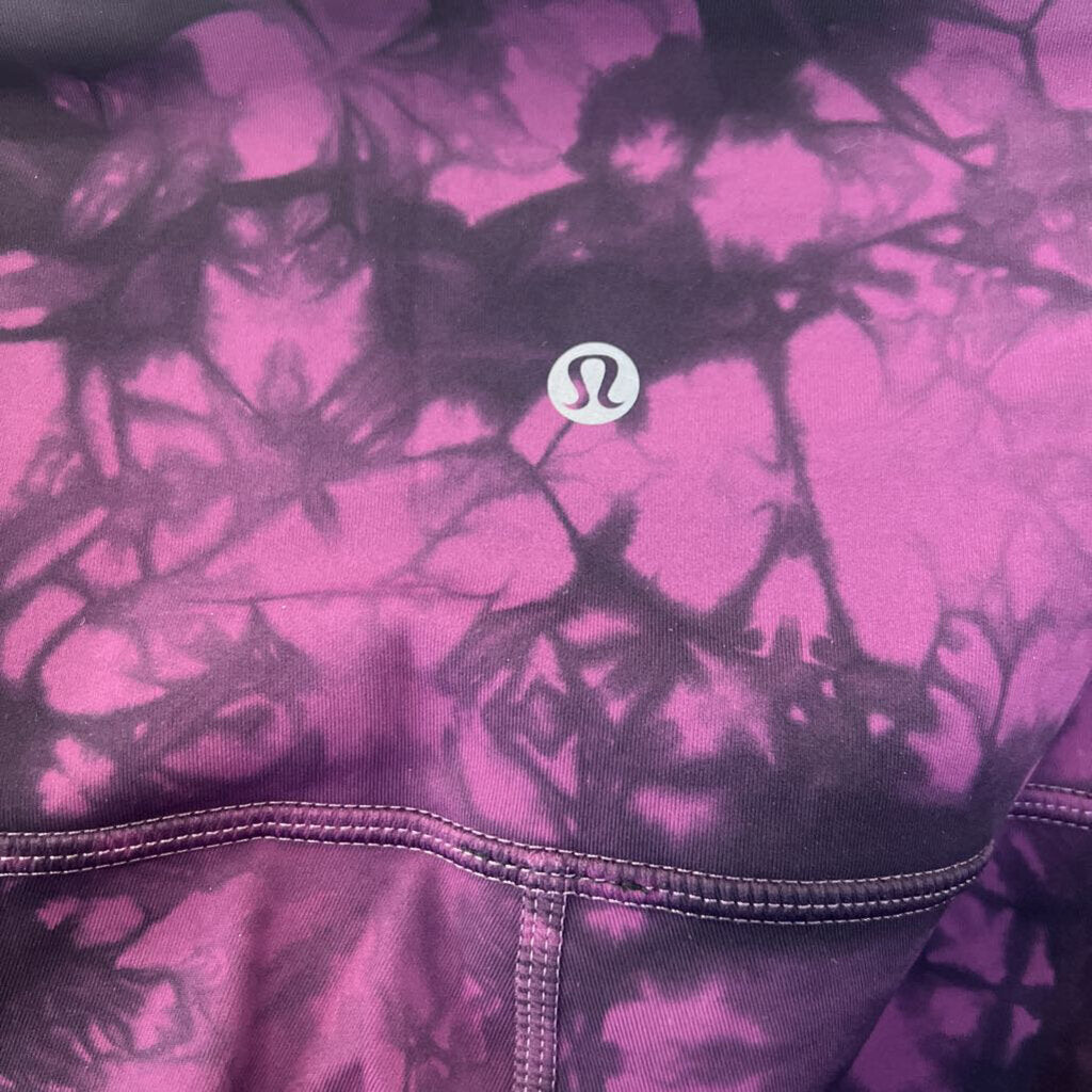 Lululemon Purple/ Black Print Full Length Leggings 8