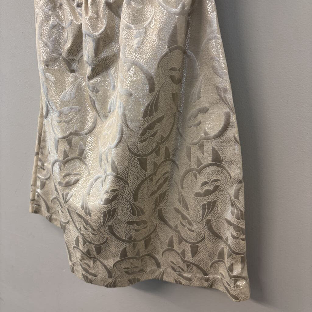 American Eagle Gold/ Silver Metallic Print Strapless Dress 10