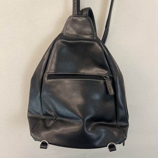 Nine West Black Leather Sling Backpack Purse