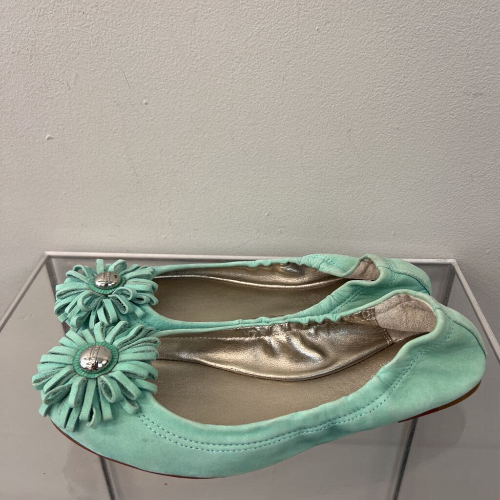 Coach Blue Ariza Flower Medallion Flats 7.5