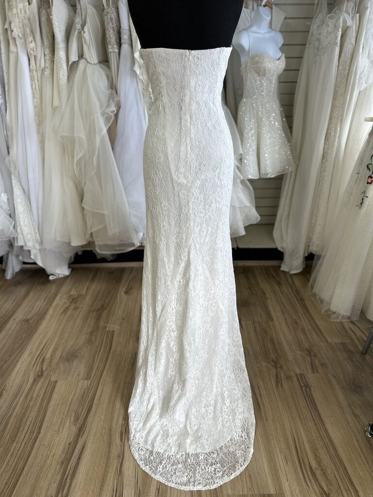Lulus Ivory Lace Strapless Sheath XL