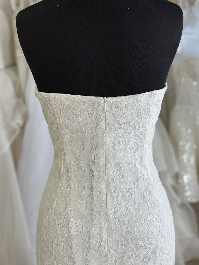 Lulus Ivory Lace Strapless Sheath XL