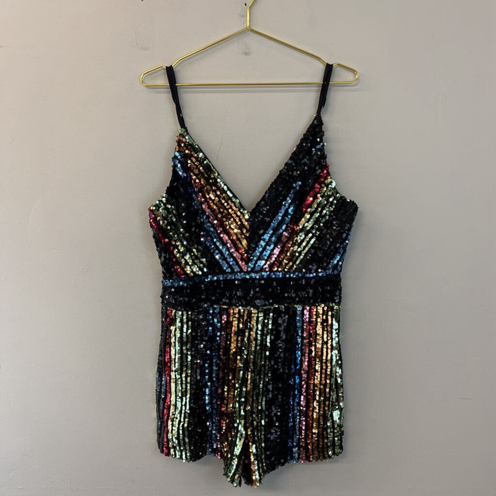 Black/ Multi Sequin Romper Large