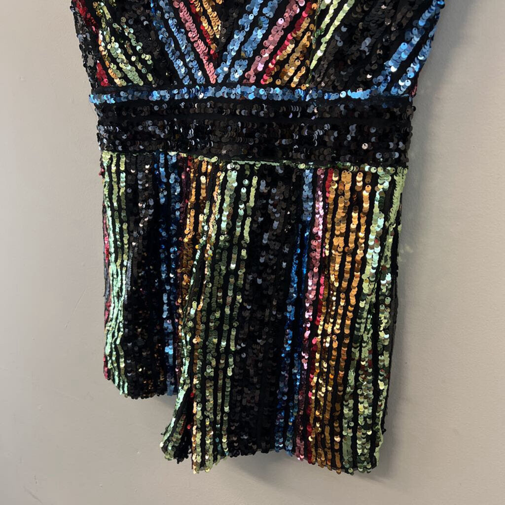 Black/ Multi Sequin Romper Large