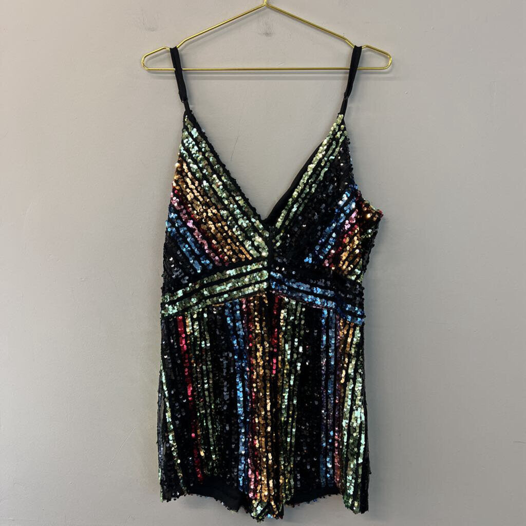 Black/ Multi Sequin Romper Large
