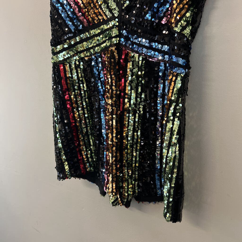 Black/ Multi Sequin Romper Large