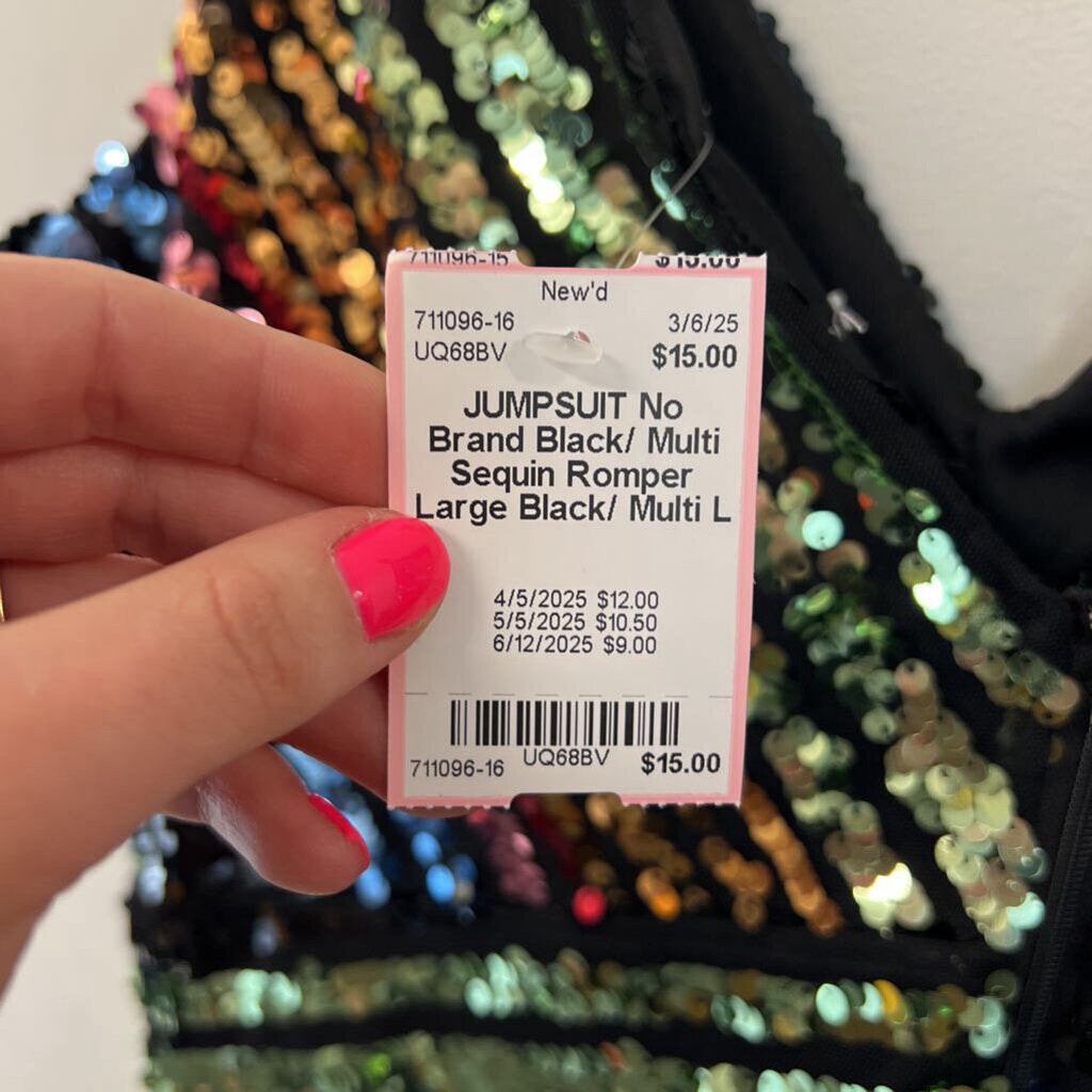 Black/ Multi Sequin Romper Large