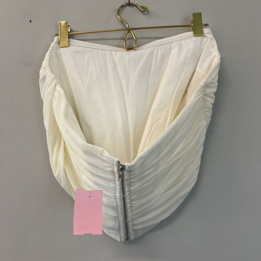 Cream Ruched Strapless Corset Top 2XL