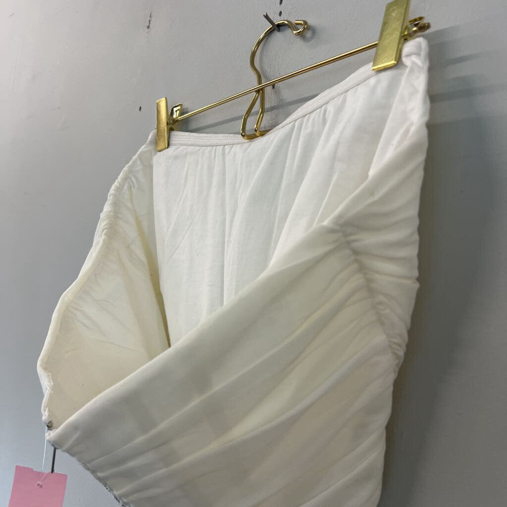 Cream Ruched Strapless Corset Top 2XL