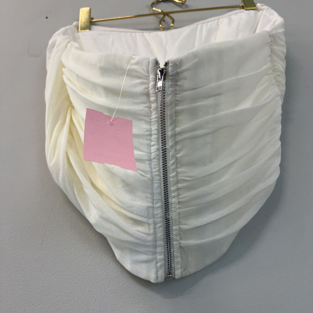 Cream Ruched Strapless Corset Top 2XL