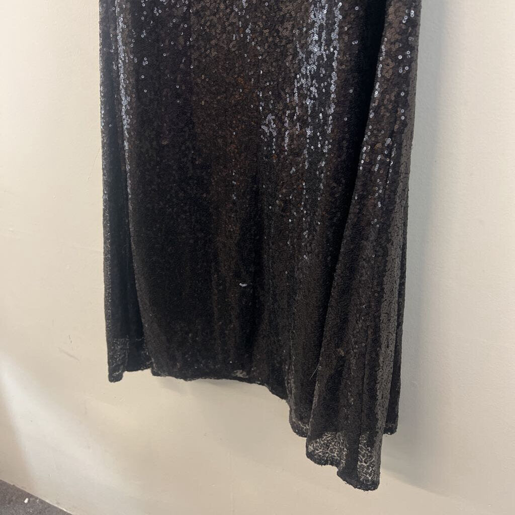 Black Sequin Maxi Skirt Large
