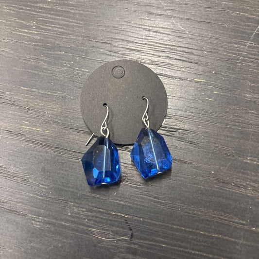 Silver/ Blue Stone Drop Earrings