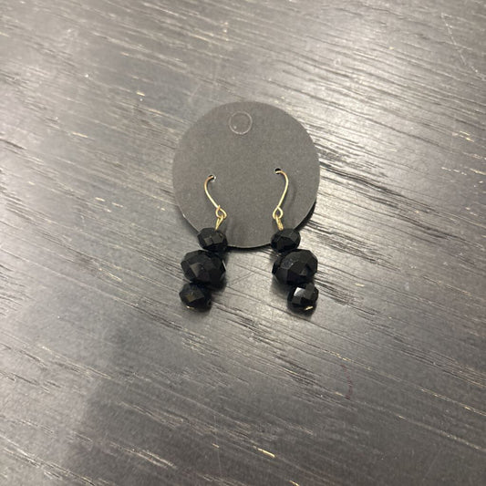 Gold/ Black Stone Drop Earrings