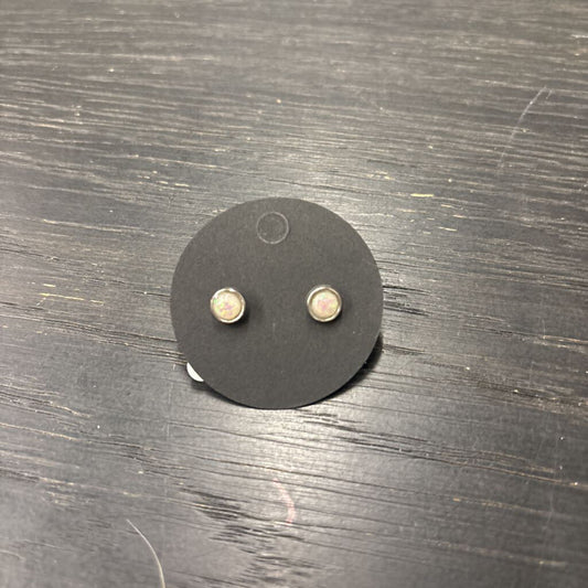 Silver/ Iridescent Stud Earrings