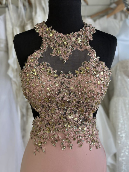 Camille Beaded High Neck Long Formal 0