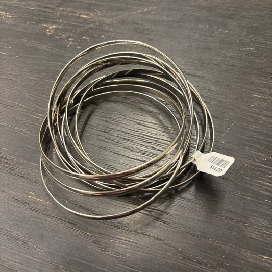 Multi Layered Silver Bangle Bracelet