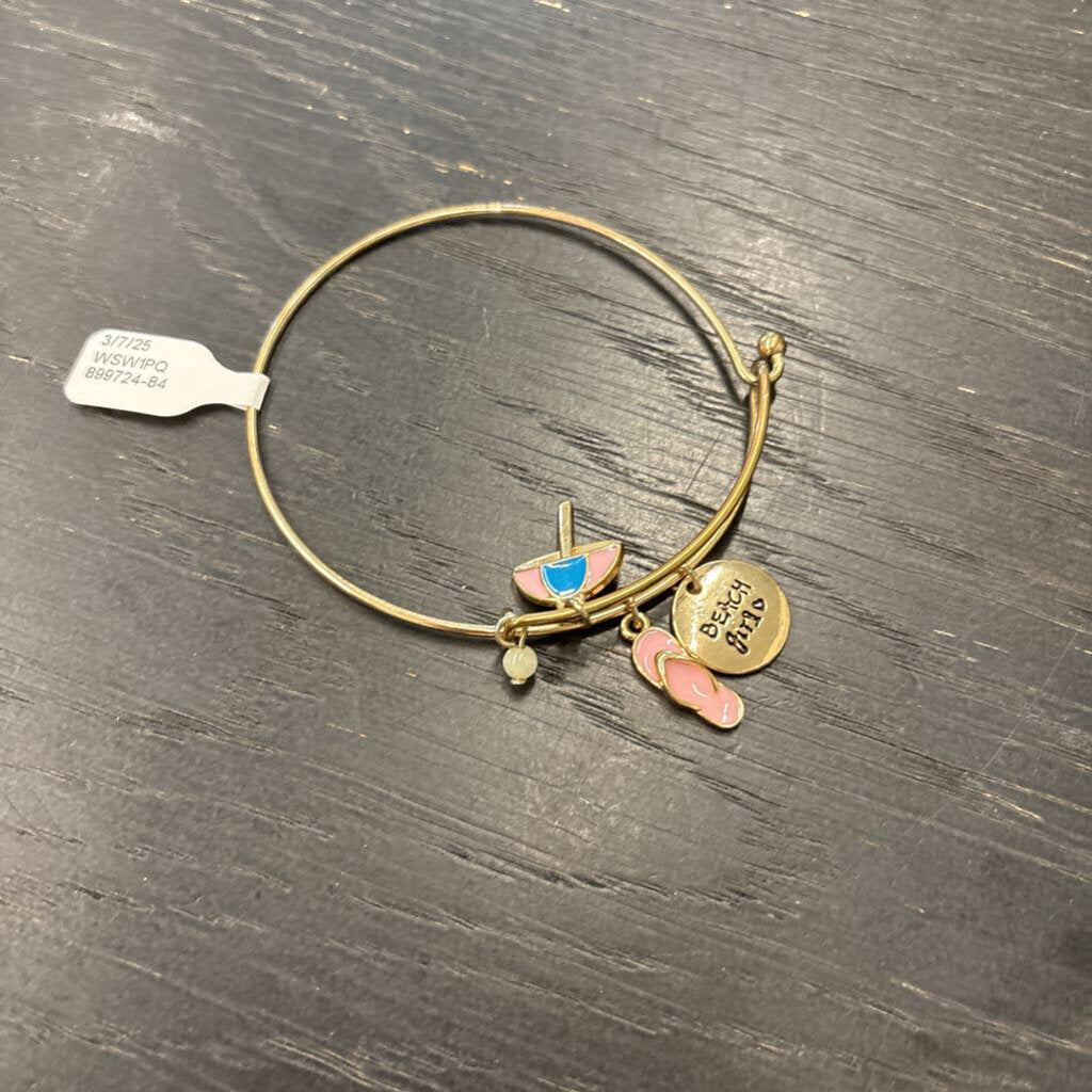Gold/ Multi Beach Girls Charm Bracelet