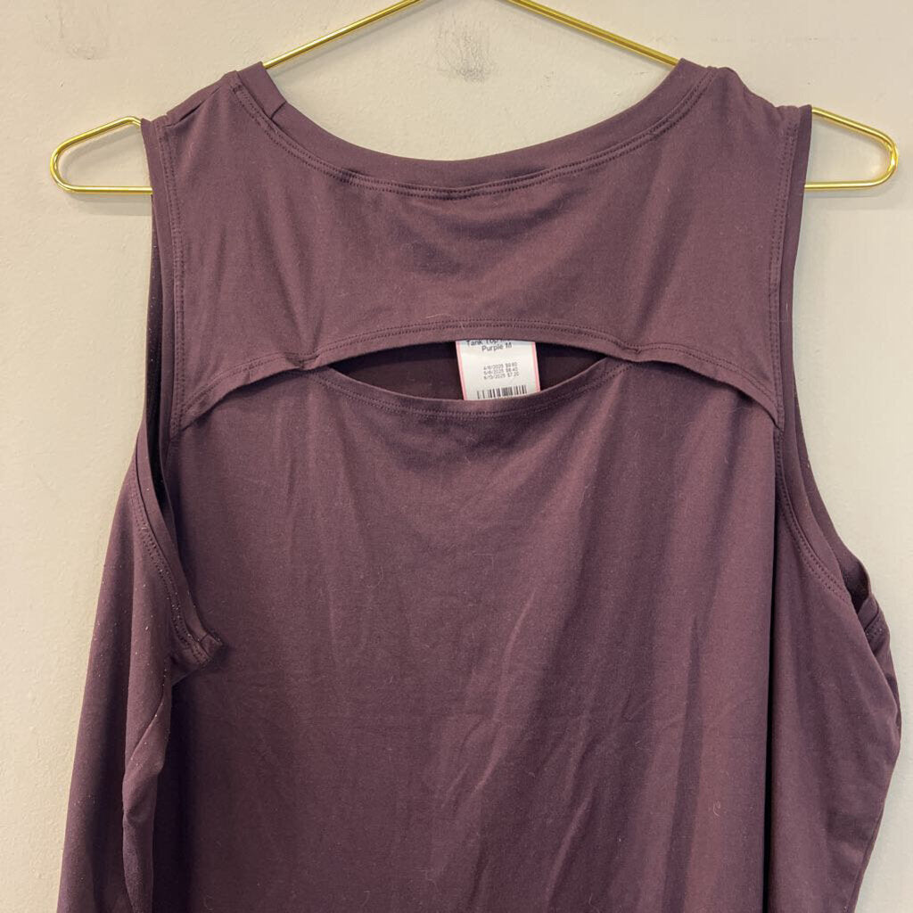 Purple Cutout Back Tank Top Medium