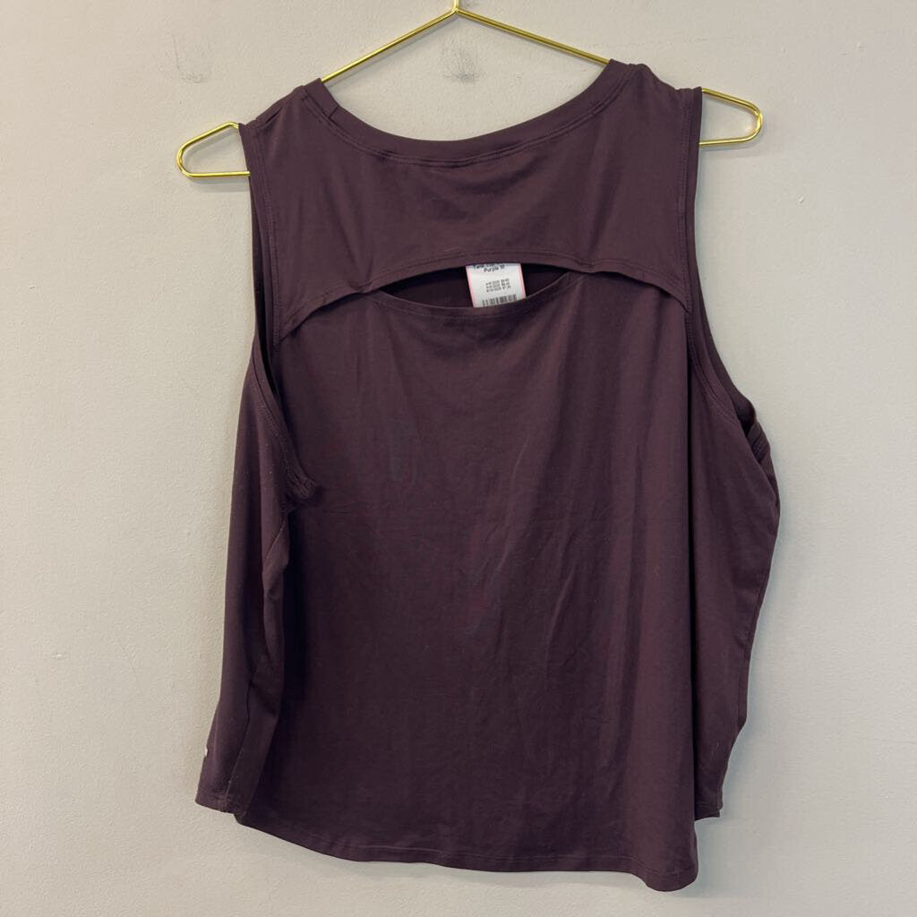 Purple Cutout Back Tank Top Medium