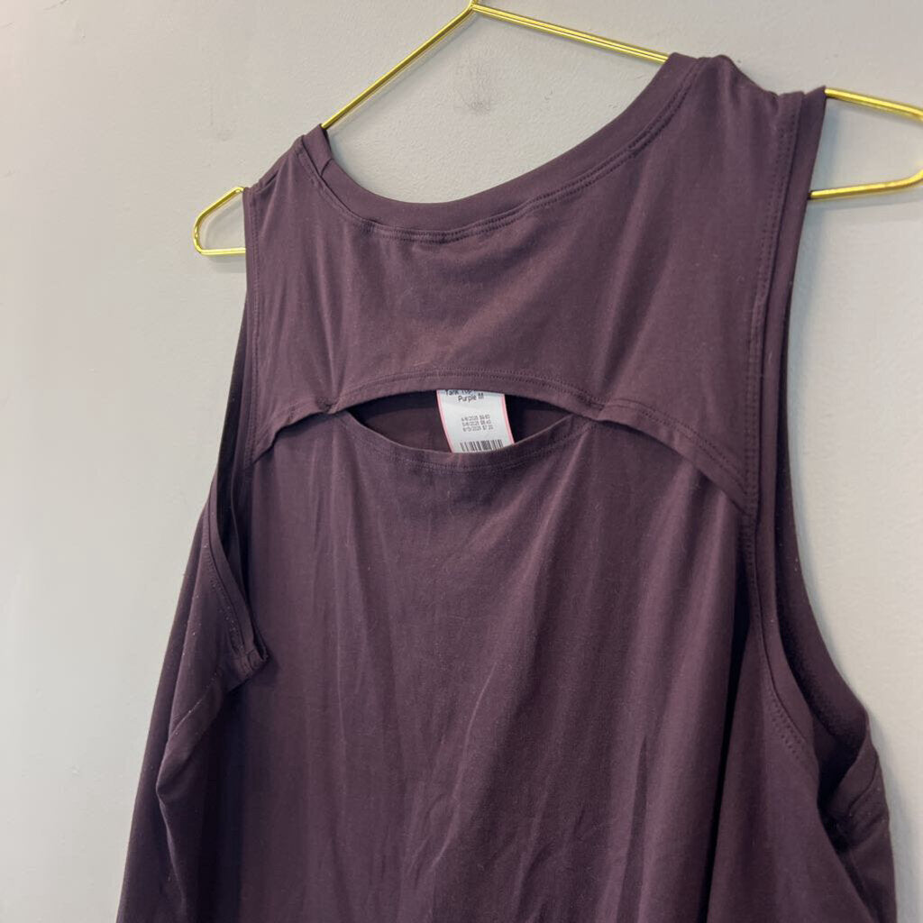 Purple Cutout Back Tank Top Medium