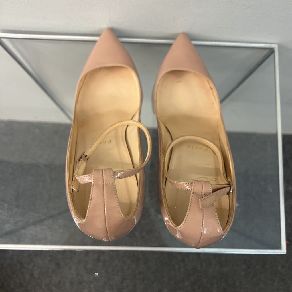 Christian Louboutin Nude Pigalle Leather Pumps 38.5