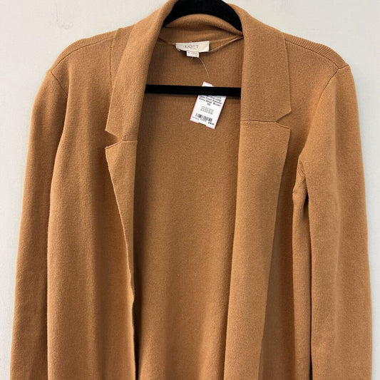 Loft Brown Knit Long Open Front Sweater Extra Small