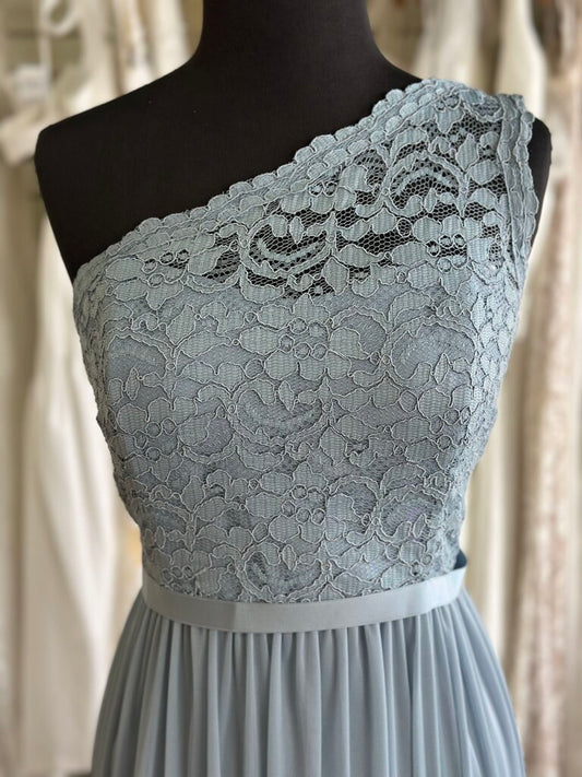 David's Bridal Lace One Shoulder Dress 12