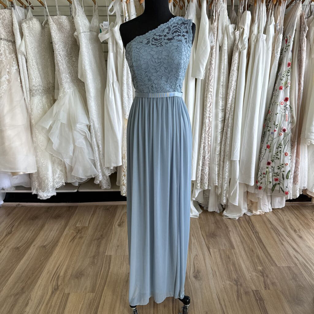 David's Bridal Lace One Shoulder Dress 12