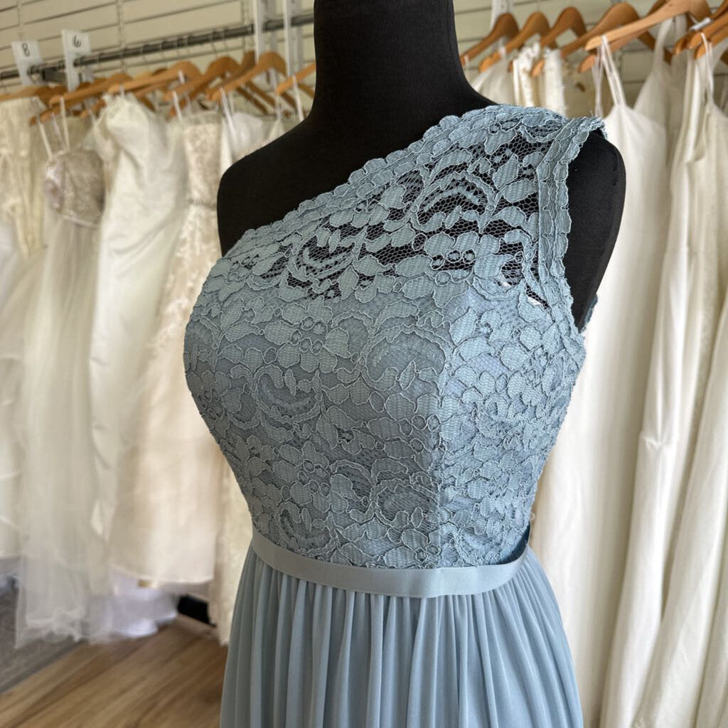 David's Bridal Lace One Shoulder Dress 12