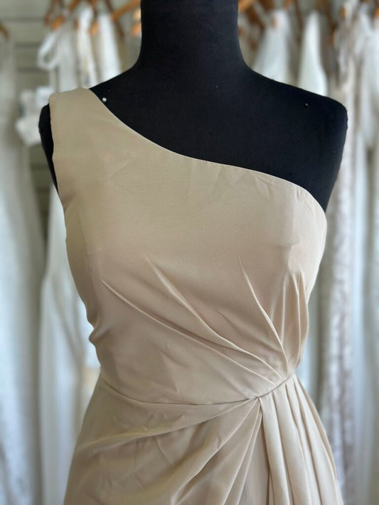Chiffon One Shoulder Long Dress Small