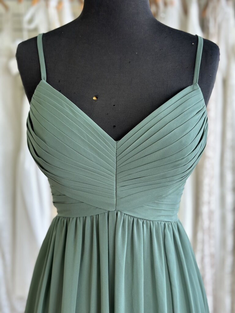 Azazie V-Neck Chiffon Dress With Slit 8