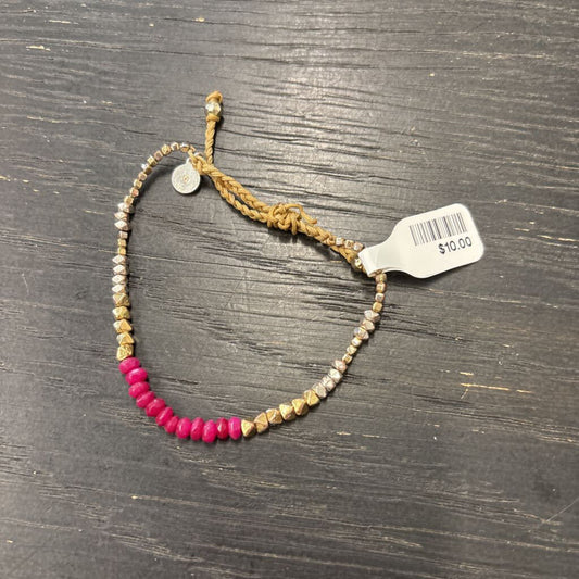 Stella and Dot Pink/ Gold Beaded Bracelet