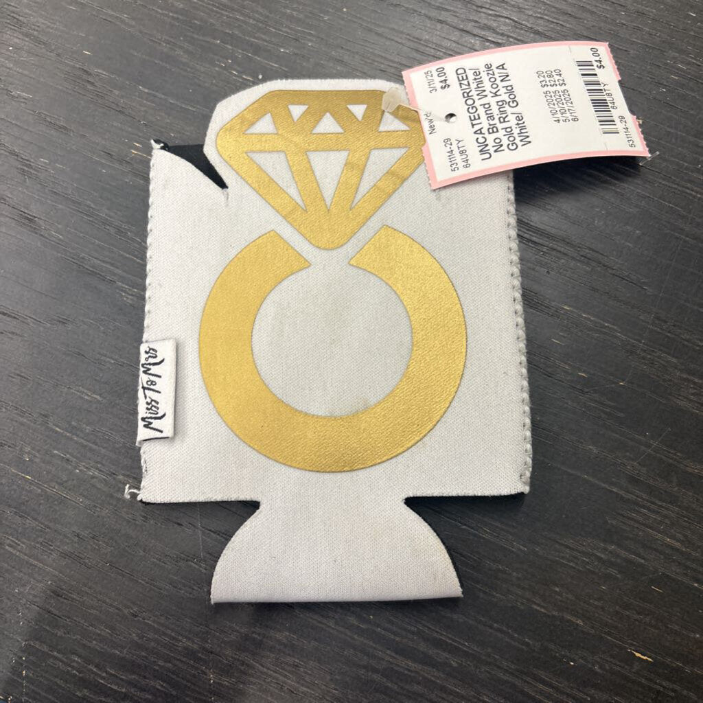 White/ Gold Ring Koozie