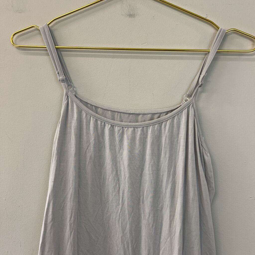 Population Grey Lace Edge Long Tank Top 1X