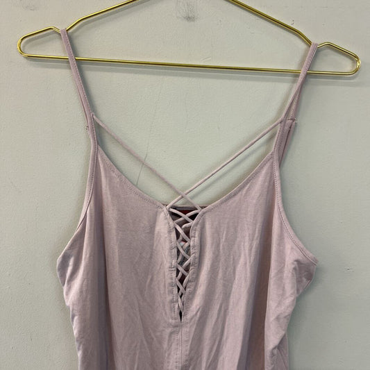 Red Mauve Cross Front Tank Top Large