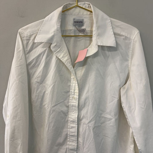 Chicos White Long Sleeve Button Down Top 2