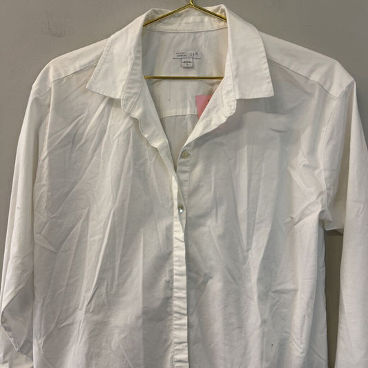 J Jill White Long Sleeve Button Down Top Small