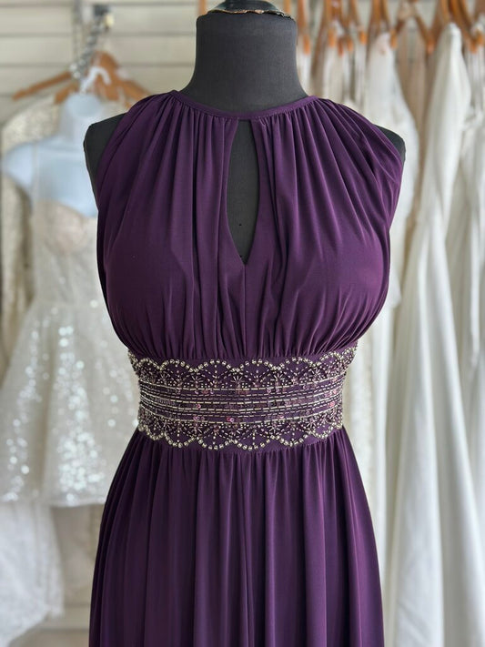Plum Halter Jersey Flowy Long Formal 16