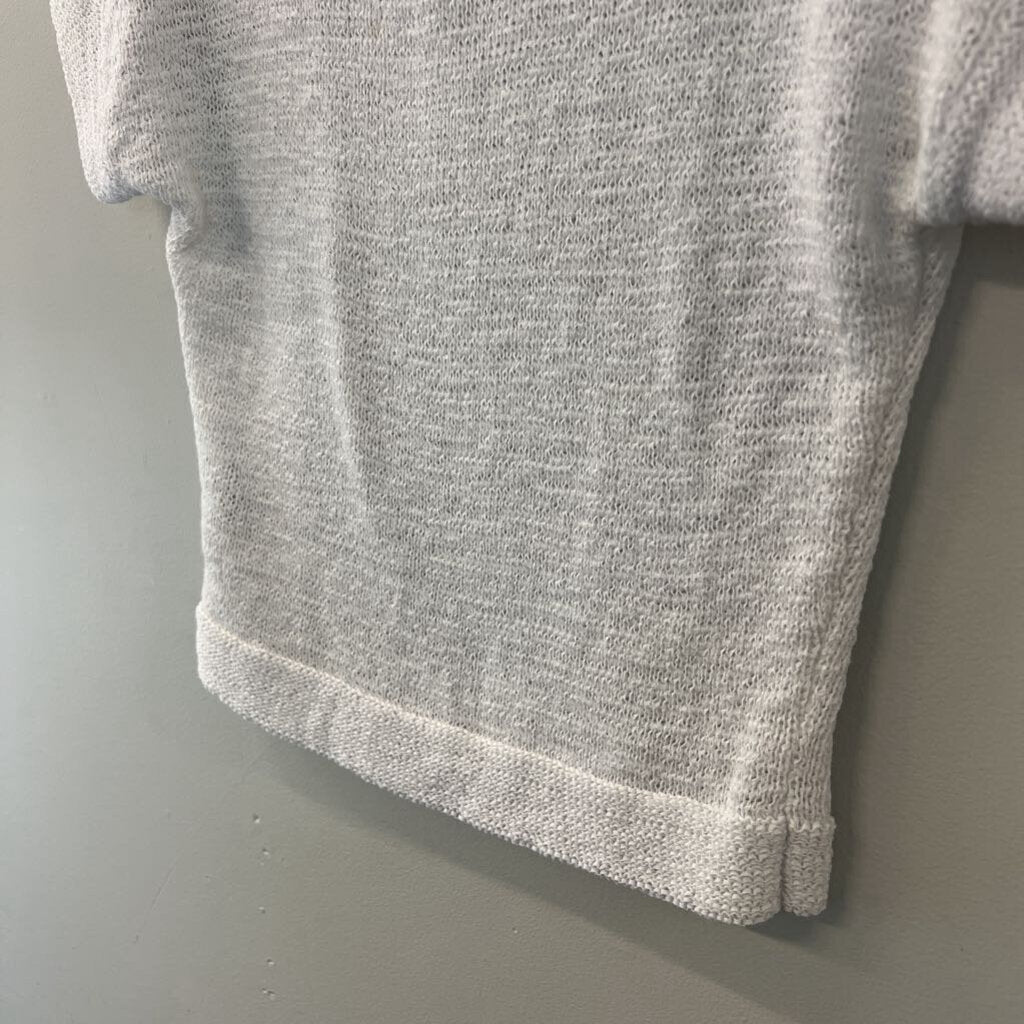 WD NY White Knit Short Sleeve Top Small