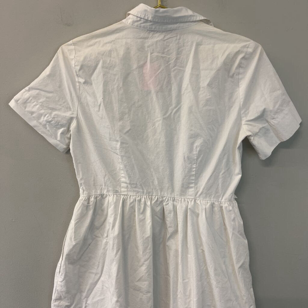 Loft White Short Sleeve Button Down Dress 4